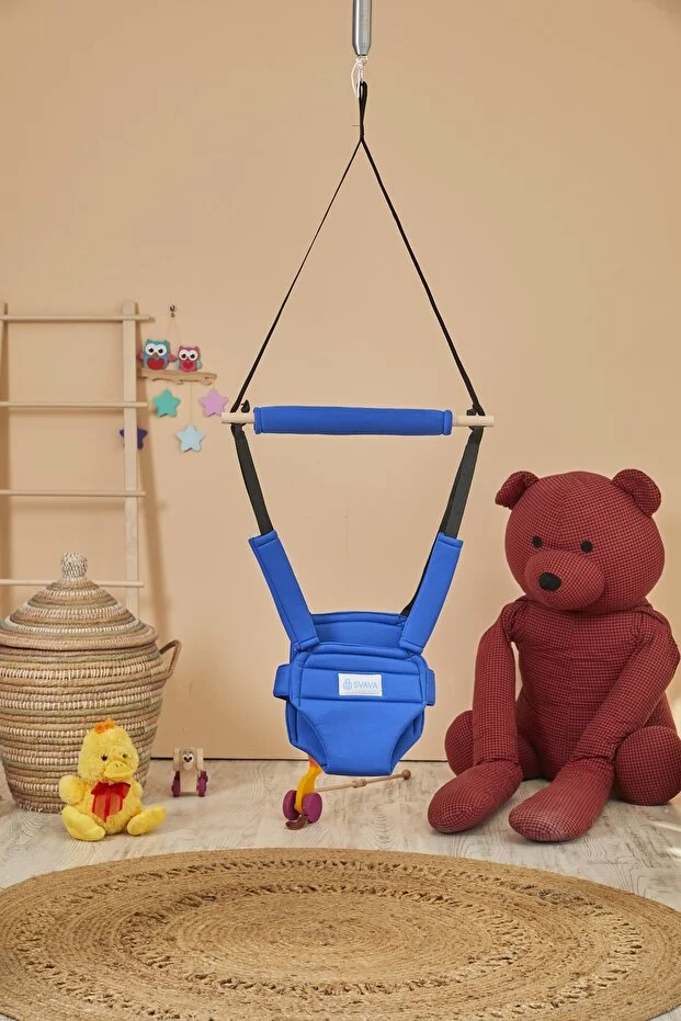 Hoppala Zıpzıp Yüz Korumalı Kanguru, Yaylı Denge Bebek Yürüteci Doğal Ahşap